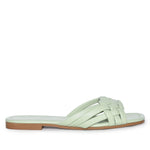 IRA-16 Woven Square Toe Slide Flat Sandals