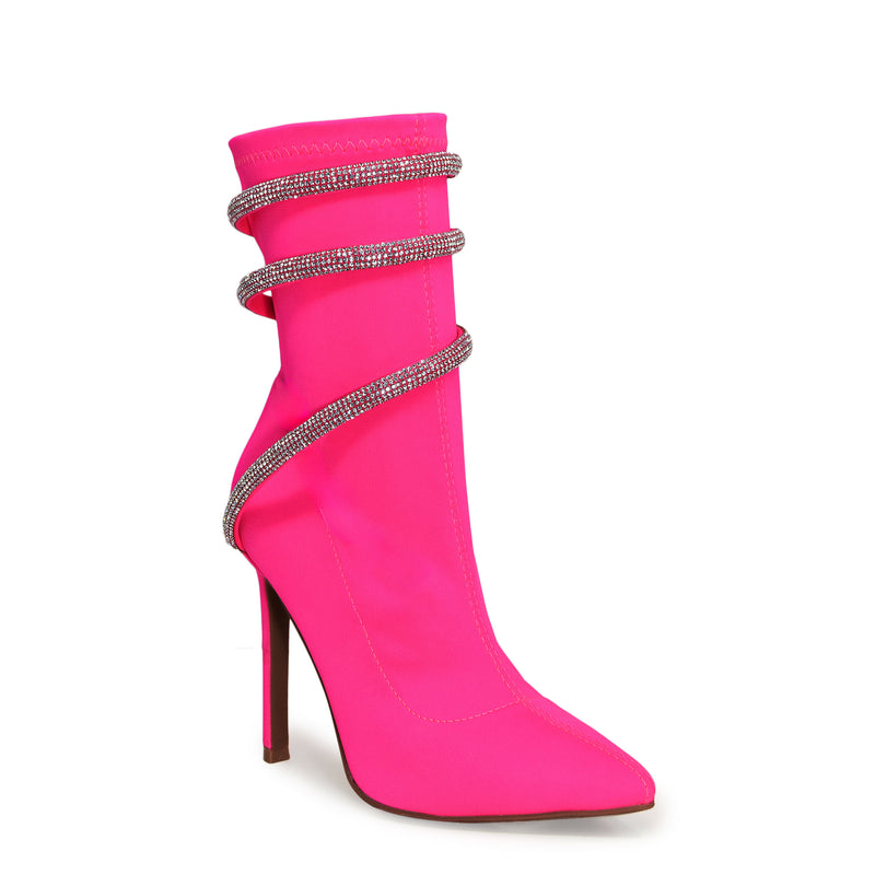 Wild Diva Women's Embellished Coil Strappy Pointy Toe Stiletto Ankle H