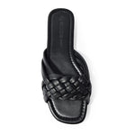 IRA-16 Woven Square Toe Slide Flat Sandals