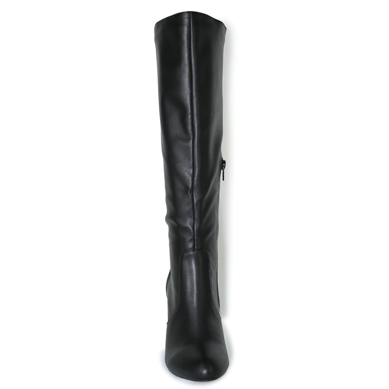 AMAYA-114 Almond Toe Knee-Length Block Heel Boots