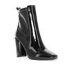 SLAY-13 Faux Patent Leather Square Toe Chunky Block Heel Ankle Boots