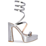 BALI-04 Wrap Around Strappy Ultra High Platform Chunky Block Heel Sandals