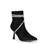 GLASGLOW-01 Embellished Pointy Toe Low Stiletto Heeled Boots