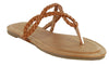BELLE-03 Faux Leather Braided Strap Flip Flops
