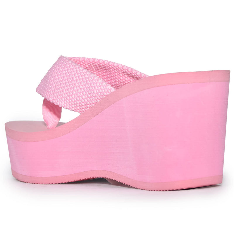Wild Diva Women's Ultra High 3.5" Platform Wedge Flip Flop Sandals