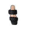 KAYLYN-05 Woven Braided Square Toe Low Block Heel Sandals