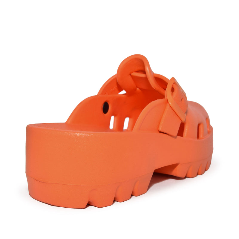 Wild Diva Slip On Buckle Chunky Platform Clog Mules