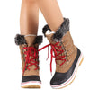 Wild Diva Women's Mid Calf Winter Snow Boots - Warm Faux Fur Boot