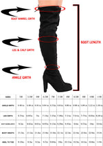 Women's Over The Knee Boot - Sexy Wide Calf Thigh High Pullon Boot - Trendy Block Heel Shoe - Comfortable Boot Black 7.5W