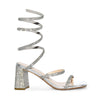 VANA-16 Rhinestone Spiral Ankle Strap Square Toe Low Block Heels