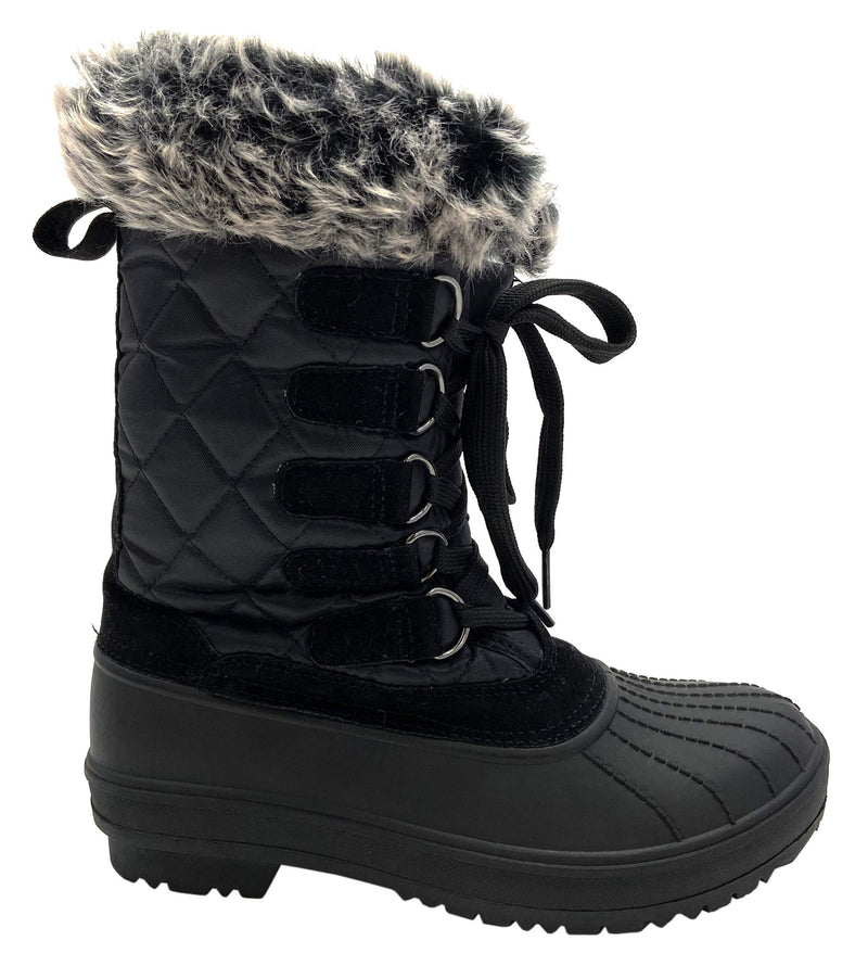 Wild Diva Women's Mid Calf Winter Snow Boots - Warm Faux Fur Boot