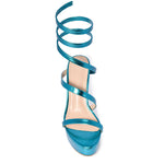 BALI-04 Wrap Around Strappy Ultra High Platform Chunky Block Heel Sandals