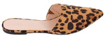 Wild Diva Women Pointed Toe Slip On Kitten Low Heel Mules Flats Pumps Slides Celica-01