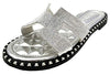 TIA-02 WOMEN'S OPEN TOE FASHION FLAT SANDALS RHINESTONE SLIP-ON FLIP FLOP