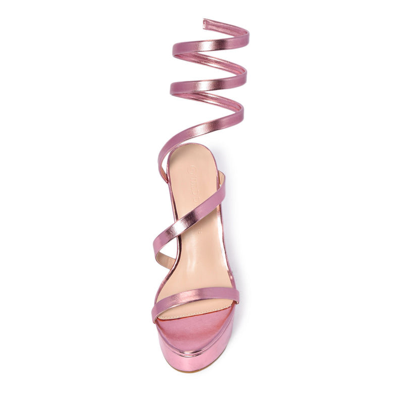 BALI-04 Wrap Around Strappy Ultra High Platform Chunky Block Heel Sandals