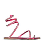 DIZZY-01 Spiral Rhinestone Square Toe Sandals