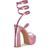 BALI-04 Wrap Around Strappy Ultra High Platform Chunky Block Heel Sandals