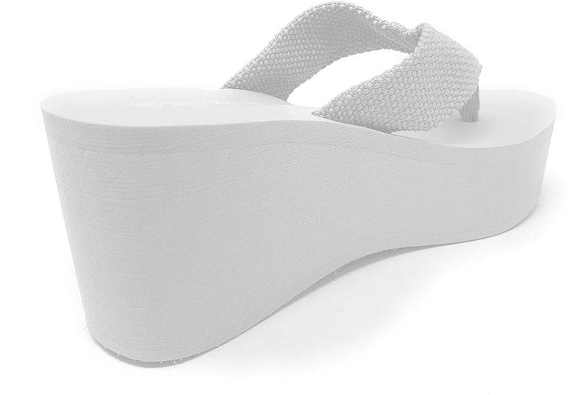 Wild Diva Women's Ultra High 3.5" Platform Wedge Flip Flop Sandals