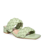 KAYLYN-05 Woven Braided Square Toe Low Block Heel Sandals
