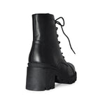 Wild Diva Faux Leather Lace Up Lug-Sole Chunky Block Heel Combat Ankle Boots