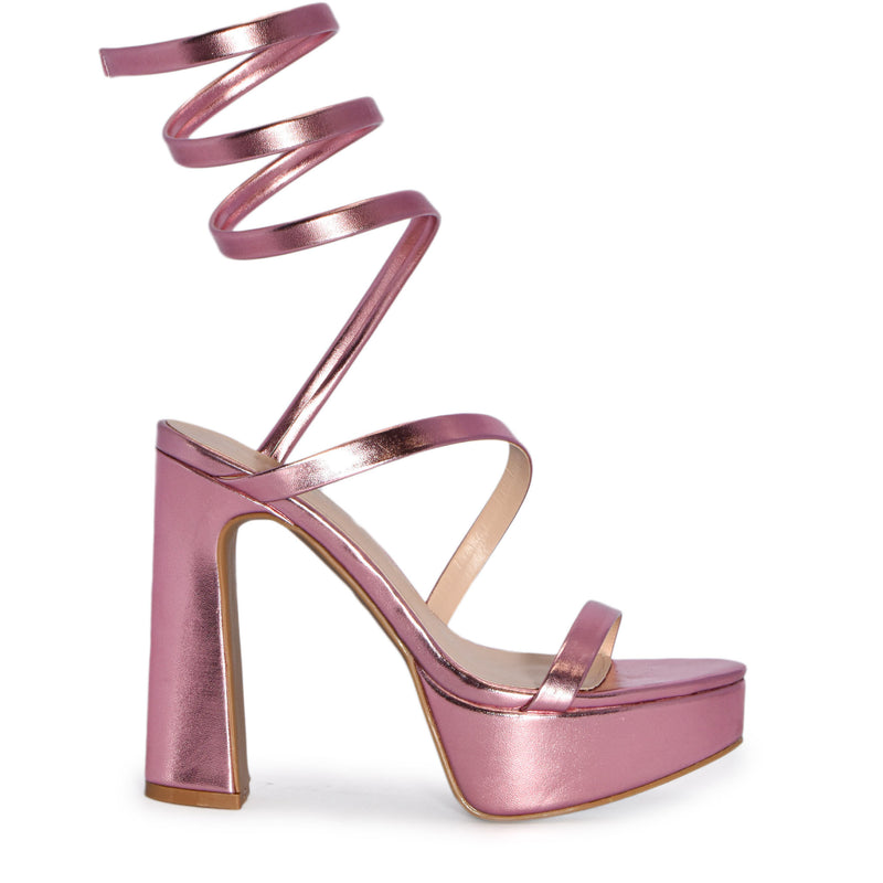 BALI-04 Wrap Around Strappy Ultra High Platform Chunky Block Heel Sandals