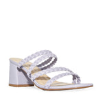 Wild Diva Strappy Braided Square Toe Low Chunky Block Heel Sandals