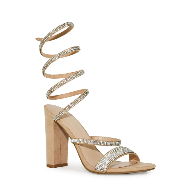 Brown Satin Ankle Strap Heels Sandals|FSJshoes