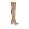 SLAY-08 Lace-Up Over The Knee Block Heel Boots