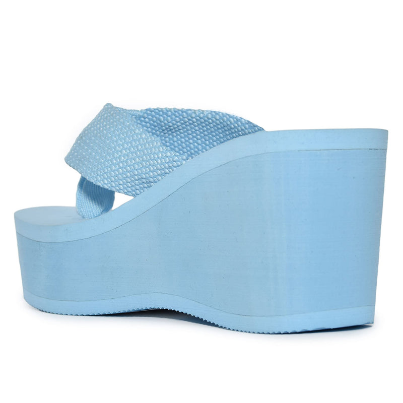 Wild Diva Women's Ultra High 3.5" Platform Wedge Flip Flop Sandals