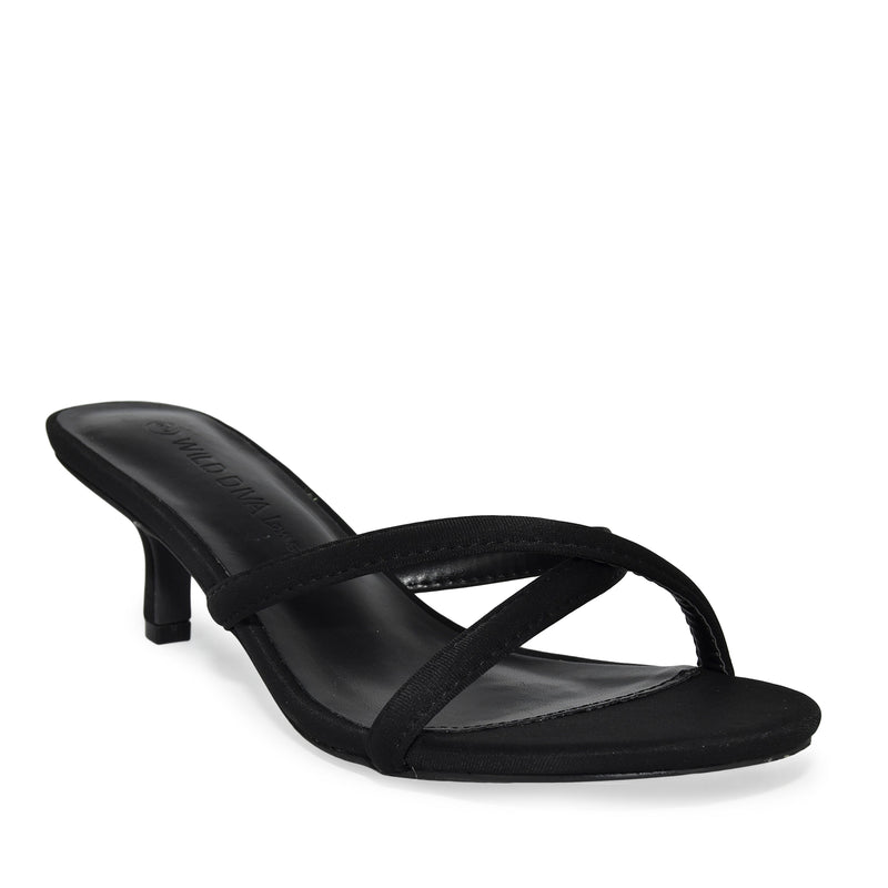 NOLITA-01 Minimalist Strappy Crisscross Low Kitten Heel Sandals