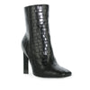 Wild Diva Faux Leather Woven Square Toe High Ankle Booties