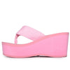 Wild Diva Women's Ultra High 3.5" Platform Wedge Flip Flop Sandals