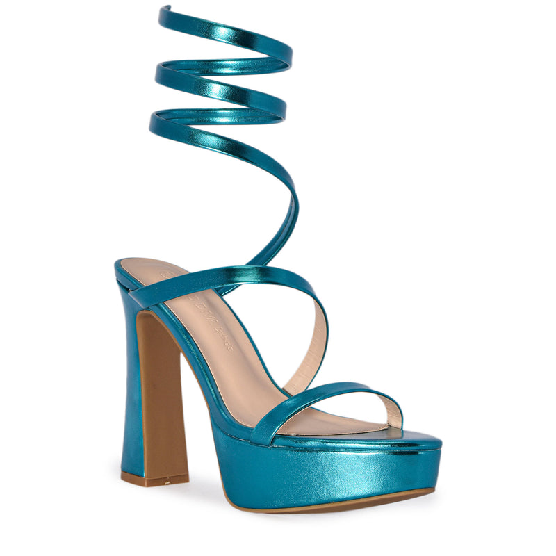 BALI-04 Wrap Around Strappy Ultra High Platform Chunky Block Heel Sandals