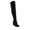 SLAY-08 Lace-Up Over The Knee Block Heel Boots