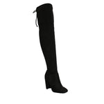 SLAY-08 Lace-Up Over The Knee Block Heel Boots