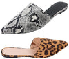 Wild Diva Women Pointed Toe Slip On Kitten Low Heel Mules Flats Pumps Slides Celica-01