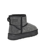 JORY-01 Rhinestone Faux Fur Ankle Boots