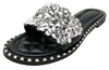 TIA-01 WOMEN'S SPARKLE METALLIC OPEN TOE FASHION FLAT SANDALS SLIP-ON FLIP FLOP