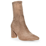 AMIYA-01 Pointed Toe Low Chunky Block Heel Ankle Boots-Taupe-2