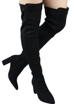 AMIYA-07 CHUNKY HEEL THIGH HIGH OVER THE KNEE BOOTS