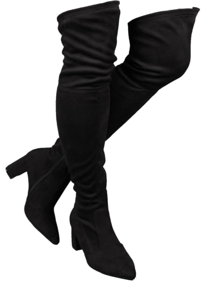 AMIYA-08 LOW CHUNKY HEEL OVER THE KNEE THIGH HIGH BOOTS