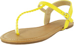 CAROL-14 FAUX LEATHER BRAIDED STRAP SANDALS