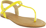 CAROL-14 FAUX LEATHER BRAIDED STRAP SANDALS