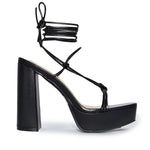 DASH-01 Strappy Lace-Up Wraparound Chunky Platform Block Heel Sandals