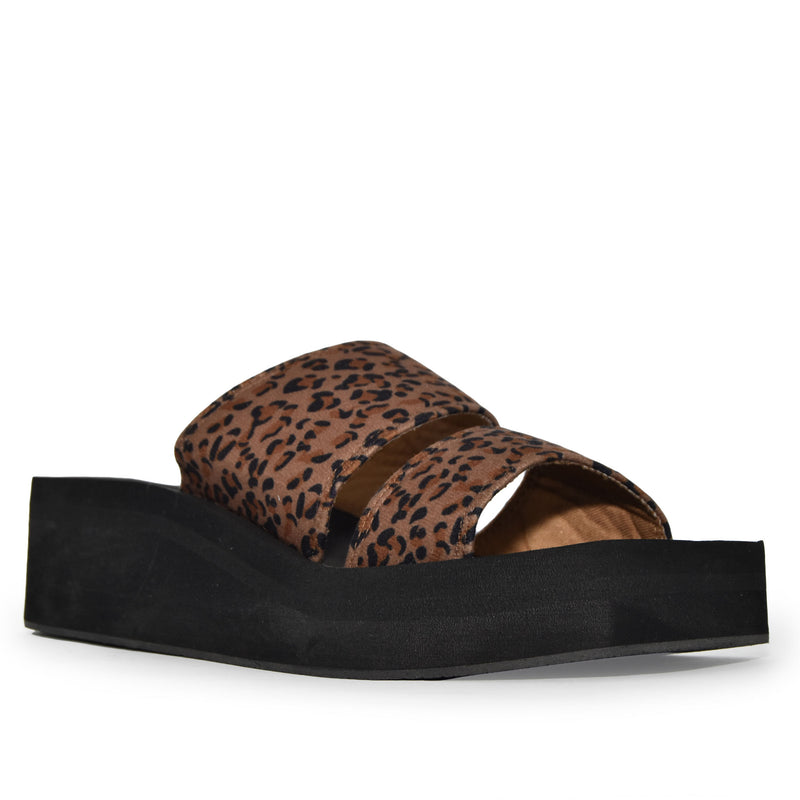 FELICE-01 Double Strap Lycra EVA Platform Square Toe Sandals
