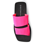 FELICE-01 Double Strap Lycra EVA Platform Square Toe Sandals