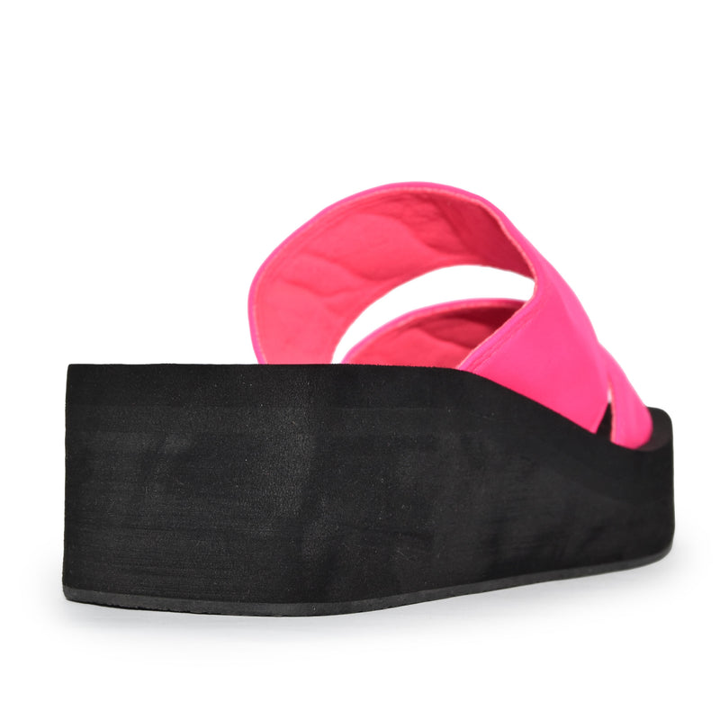 FELICE-01 Double Strap Lycra EVA Platform Square Toe Sandals