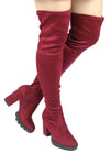 GOSSIP-09 PLATFORM CHUNKY HEEL THIGH HIGH BOOTS