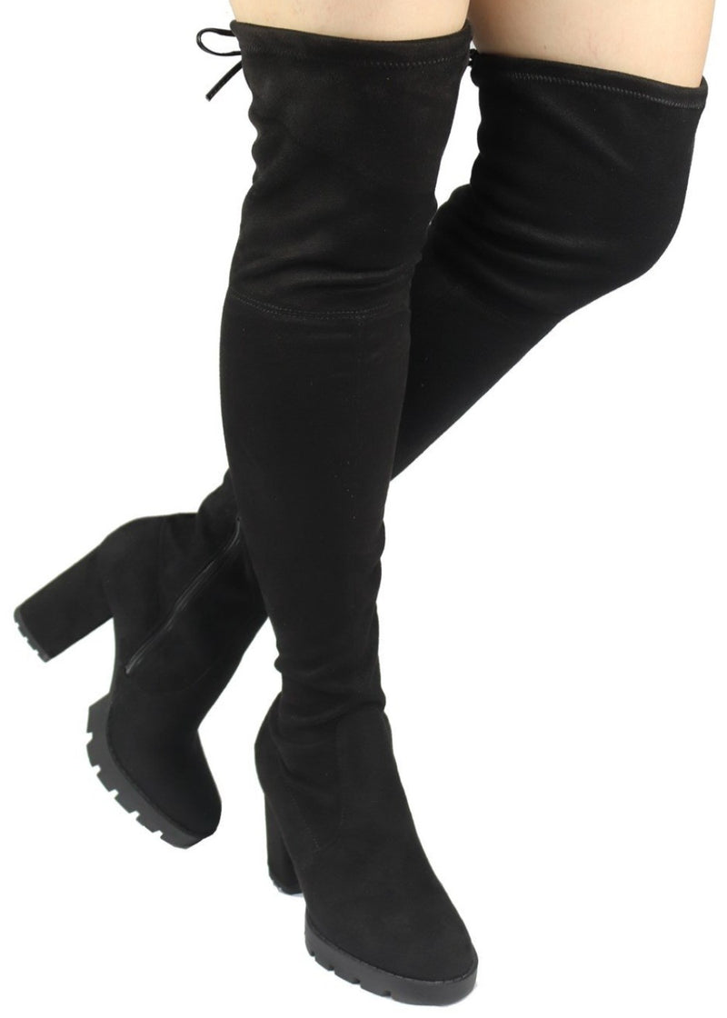 GOSSIP-09 PLATFORM CHUNKY HEEL THIGH HIGH BOOTS