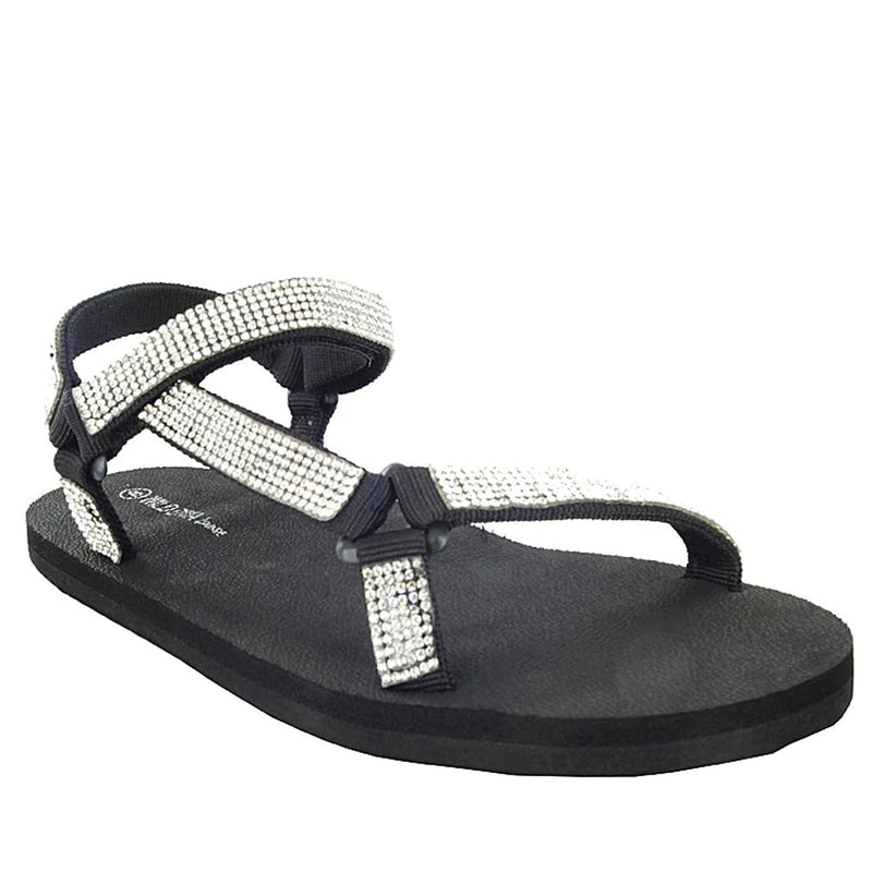 HEART-03  COMFORTABLE RHINESTONE SANDALS